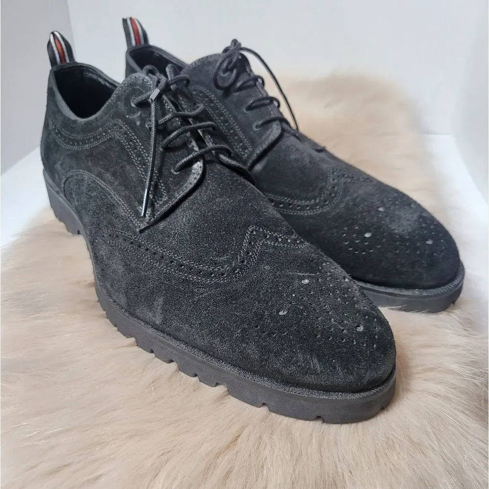 Carlos Santana Men’s Gitano Lite Wingtip Oxford Black Suede  Shoe Size 11